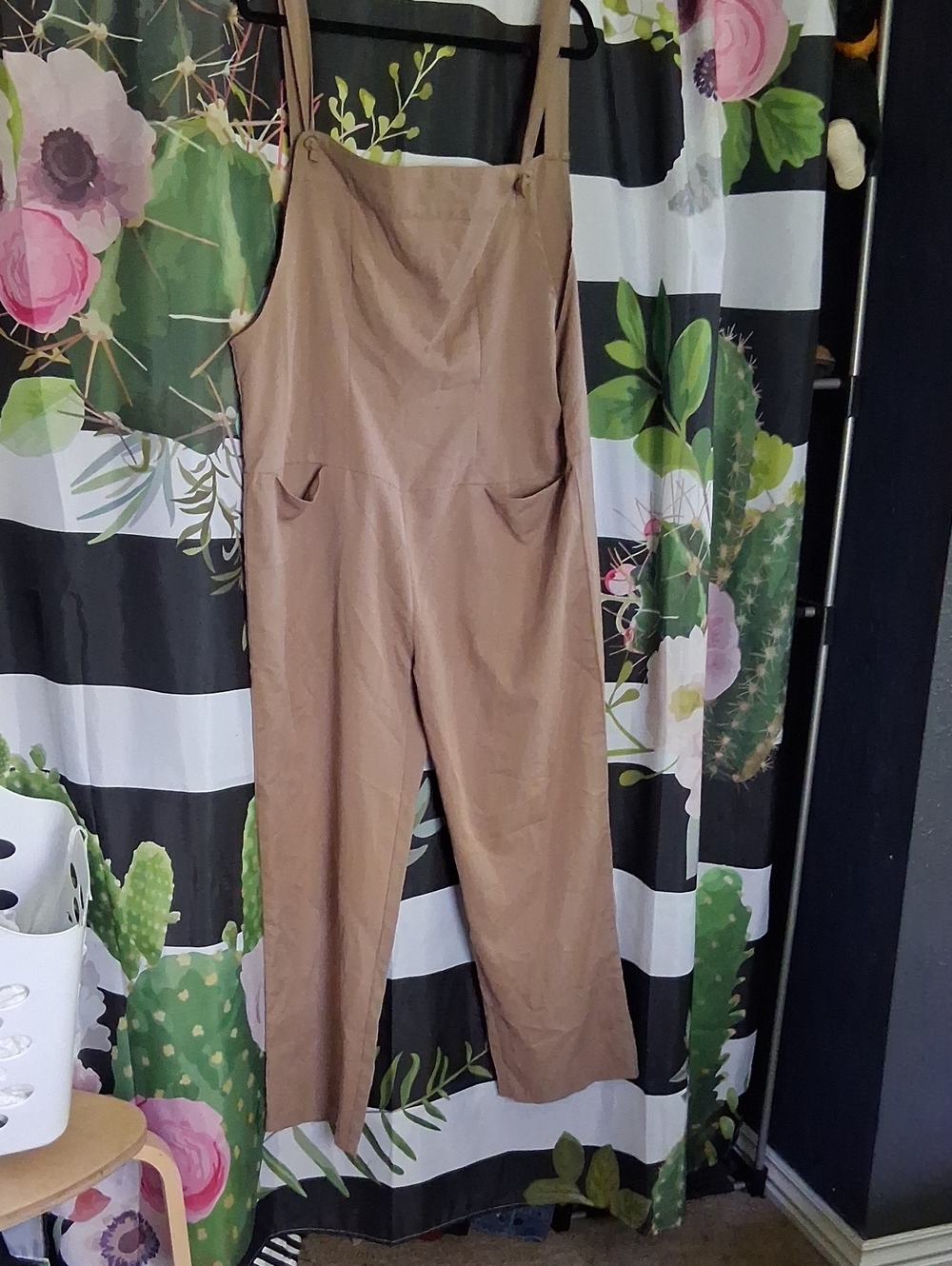 Tan Cotton Blend Women's Jumpsuit